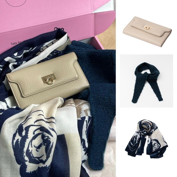 Huvudbild Presentpaket - beige - viskossjal - stickad liten ...