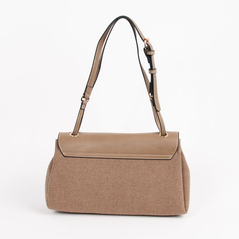 KARLY skulderveske i imitert skinn og filt beige