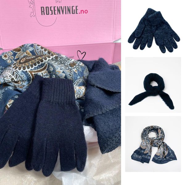 Huvudbild Presentpaket – marinblå vantar, litet ...