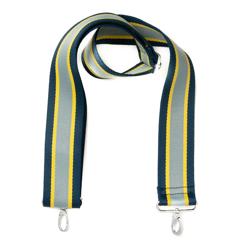 Randig axelrem - marin/gul