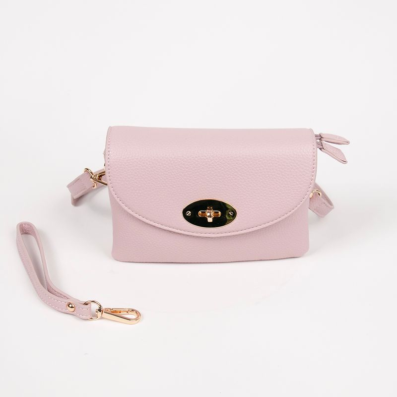 DANIELLE clutch pudderrosa i imitert skinn