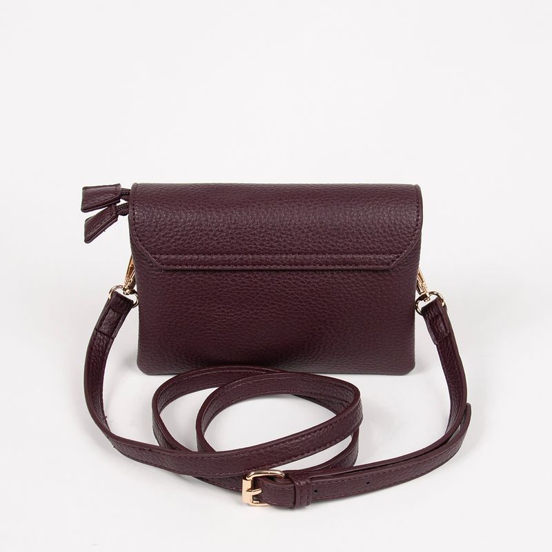 DANIELLE clutch burgunder i imitert skinn