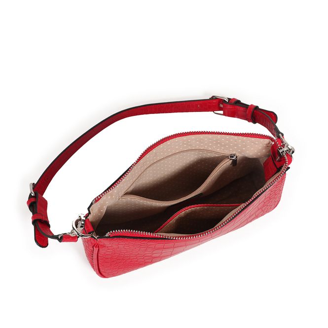 Huvudbild Ivana croco clutch - Röd - kompakt axelväska med ...