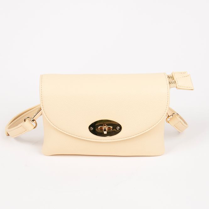 Huvudbild DANIELLE clutch gul pastell i imiterat skinn