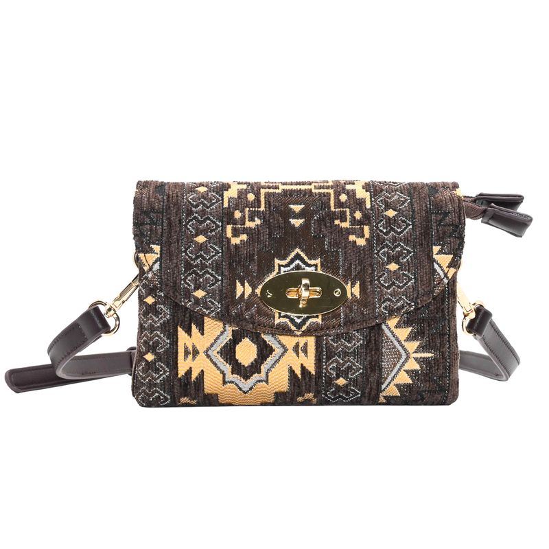 DANIELLE clutch med inka-mønster - brun