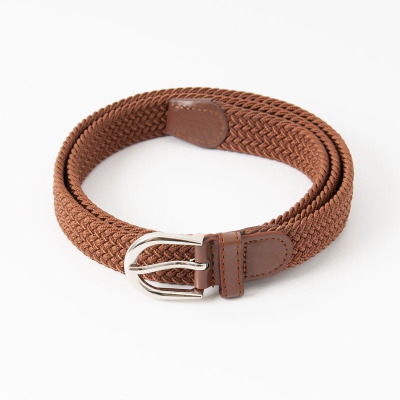 Smalt resårbälte, silver - konjak