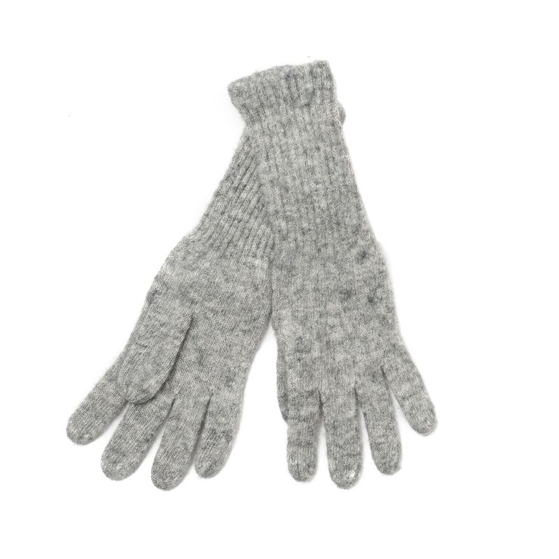 Lång stickad vante - grå