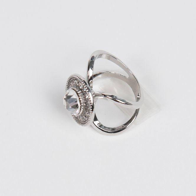 Huvudbild Scarf ring med strass silverfärgad