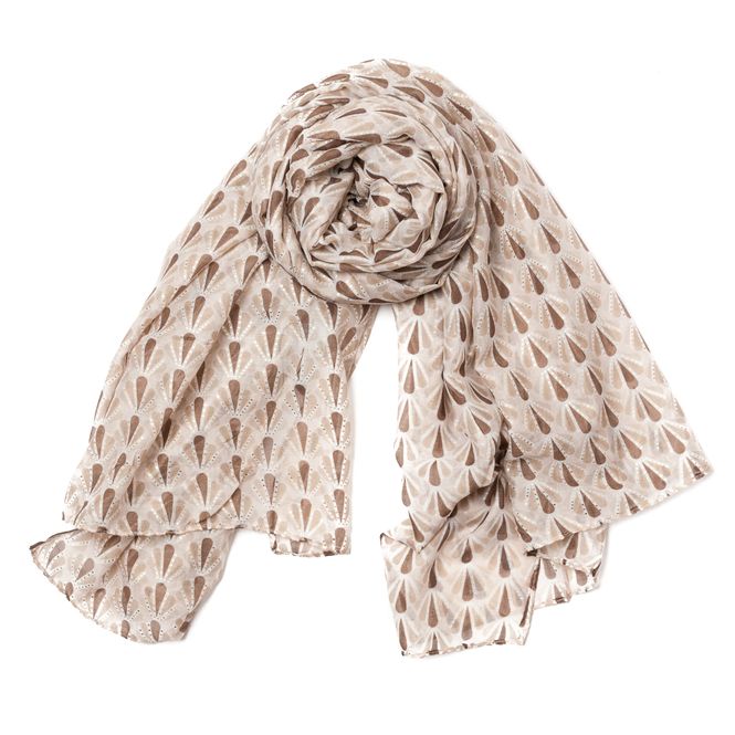 Huvudbild Liten mönstrad sommarsjal - beige