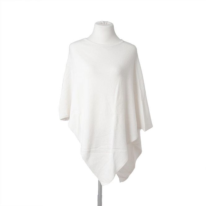 Huvudbild Poncho eko kashmir/ull - vit
