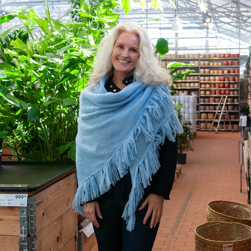 Sjal i mohairmix - ljus blå