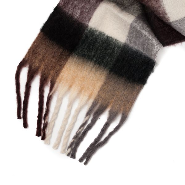 Huvudbild Fluffig halsduk med rutor - svart