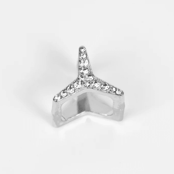 Huvudbild Halsduksring Y med strass - silver