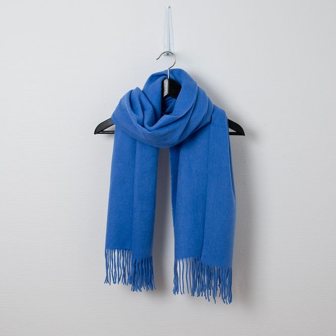Huvudbild Ullscarf med fransar - duva blå