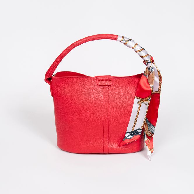 Hovedbilde Ibelin liten bucketbag - rød - feminin veske med ...