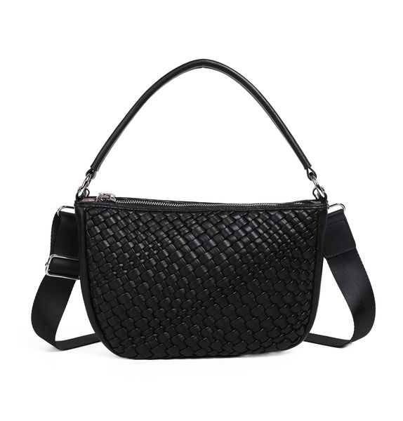 Huvudbild Harriet liten flätad bag svart - elegant väska i ...