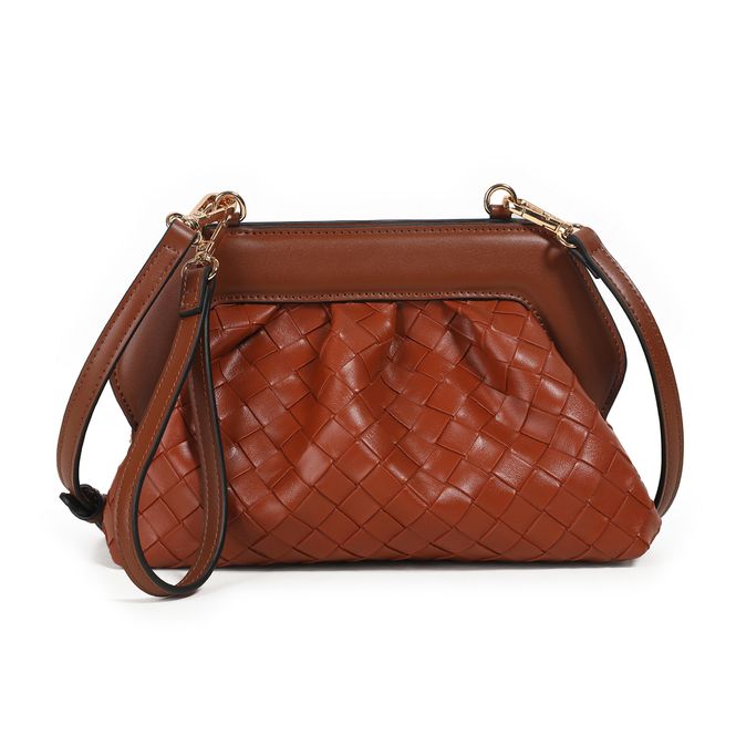 Hovedbilde Indi flettet clutch - cognac - elegant og tidløs ...