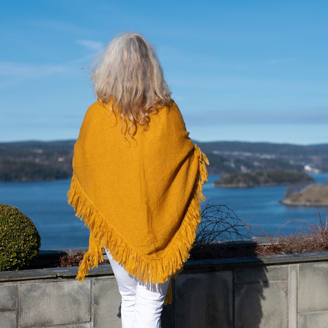 Huvudbild Sjal i mohairmix - ockragul
