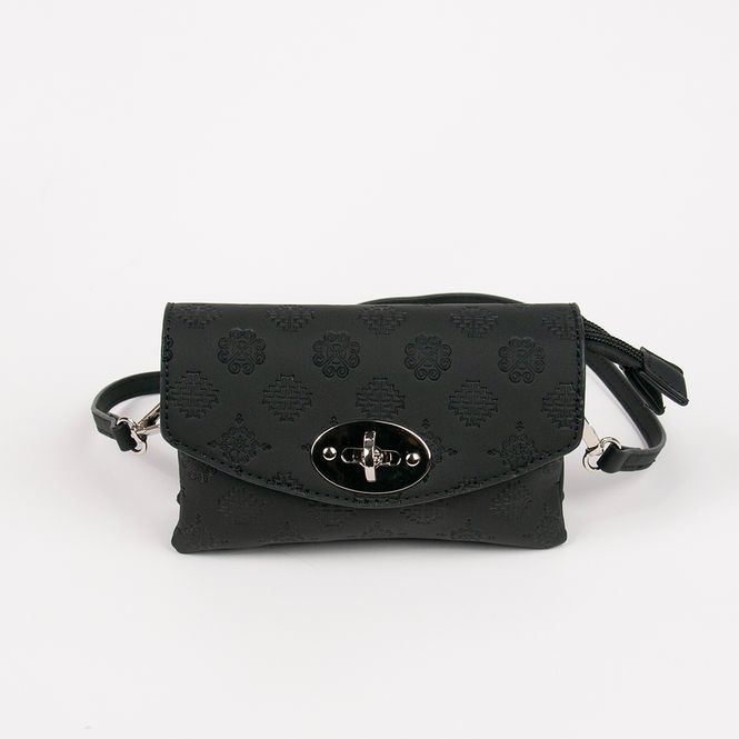 Huvudbild DANIELLE clutch med präglat mönster svart ...
