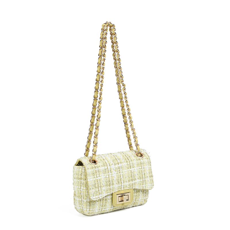 EVITA Liten clutch med kedja - Ljusgul