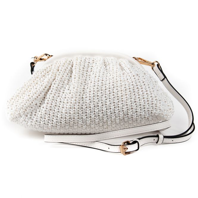 Huvudbild Idun flätad clutch - vit - elegant väska för ...