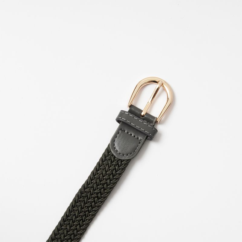 Smalt resårbälte, guld - olivgrönt