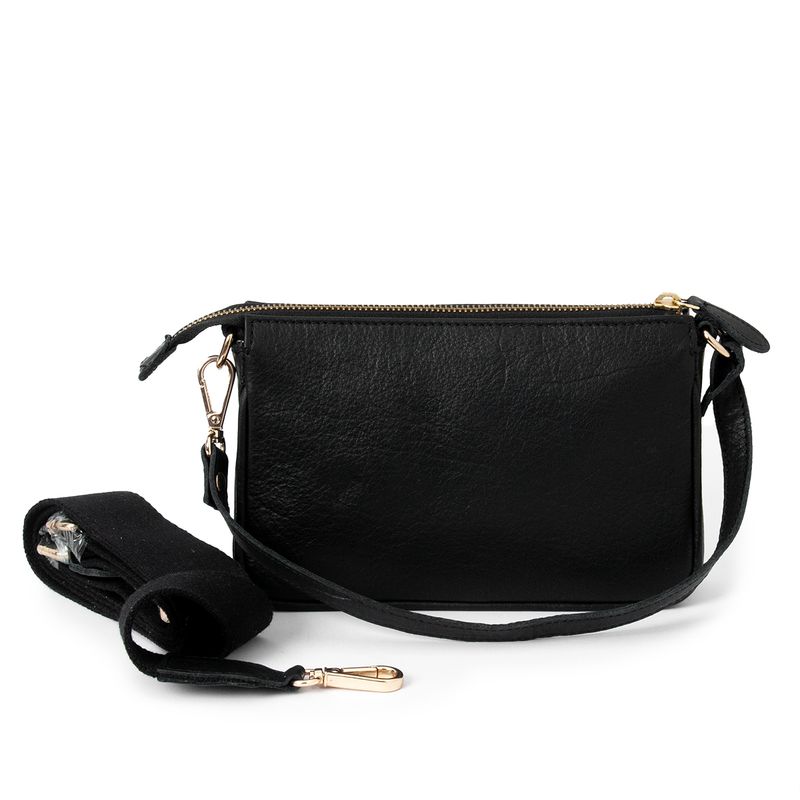LIAN clutch i läder - svart
