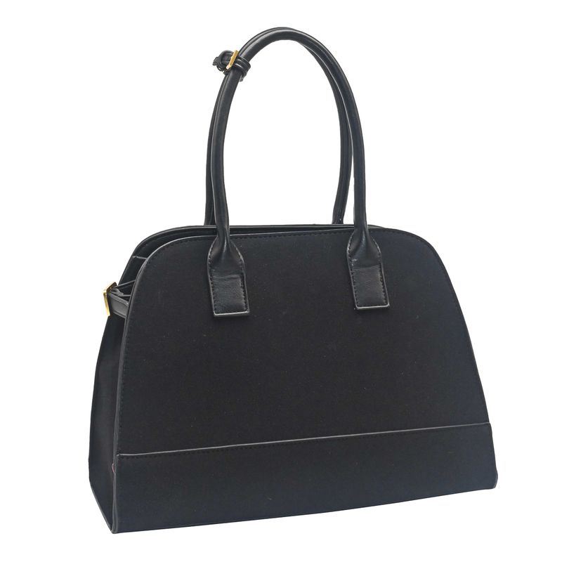KINE bowler bag i imitert semsket skinn svart
