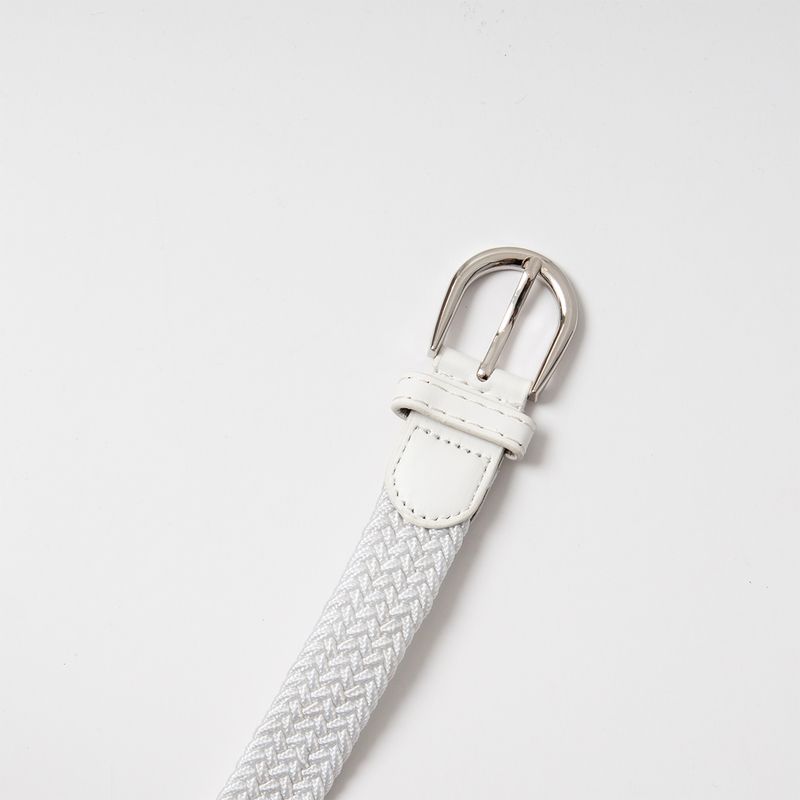 Smalt resårbälte, silver - vitt