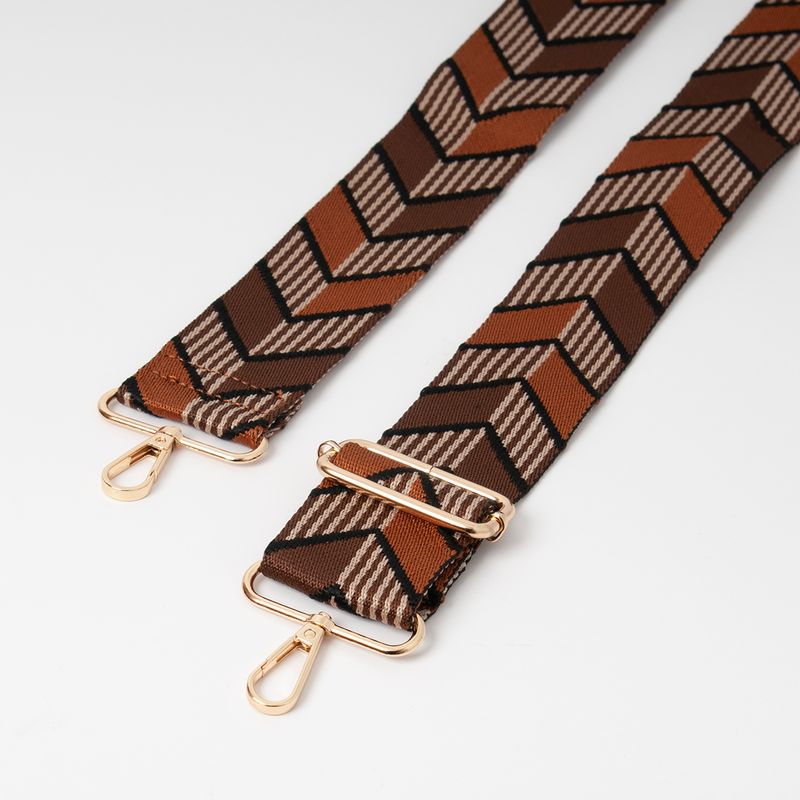 Axelrem med ränder/rut - brun