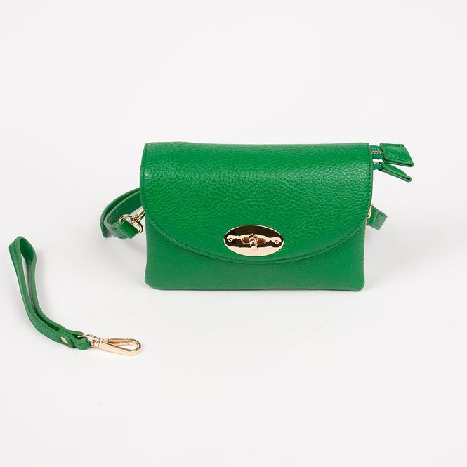 Huvudbild DANIELLE clutch stark grön i imiterat skinn