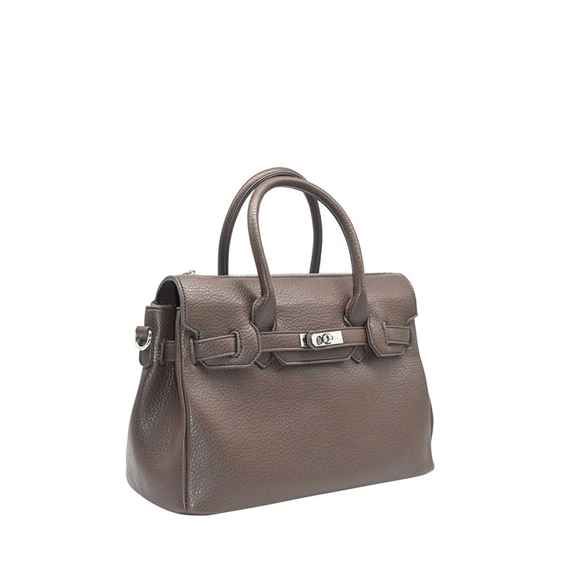 Havanna liten shopper silver - brun väska i imitationsskinn