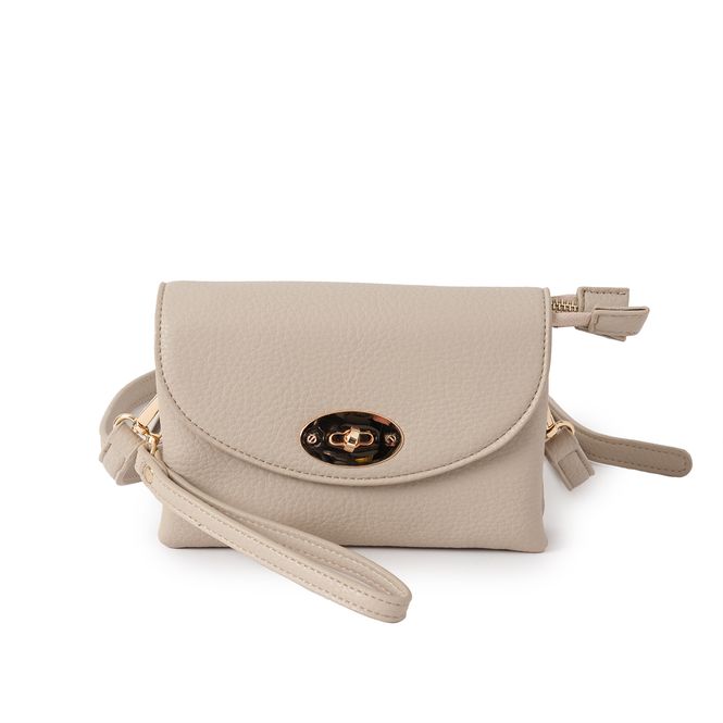 Huvudbild DANIELLE clutch ljus beige i imiterat skinn