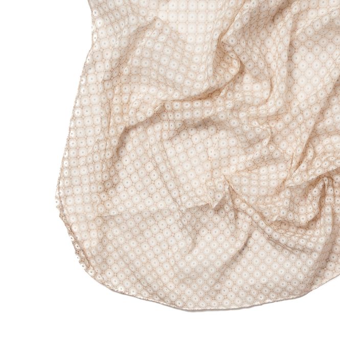 Huvudbild Halsduk med daisy tryck i silke/bomull - beige