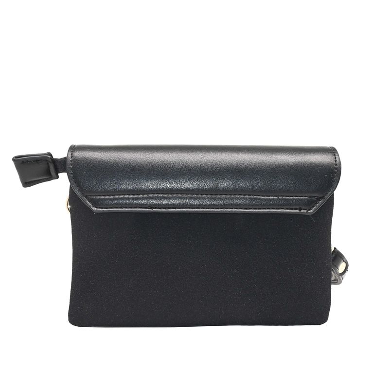 DANIELLE clutch med semsket look - svart