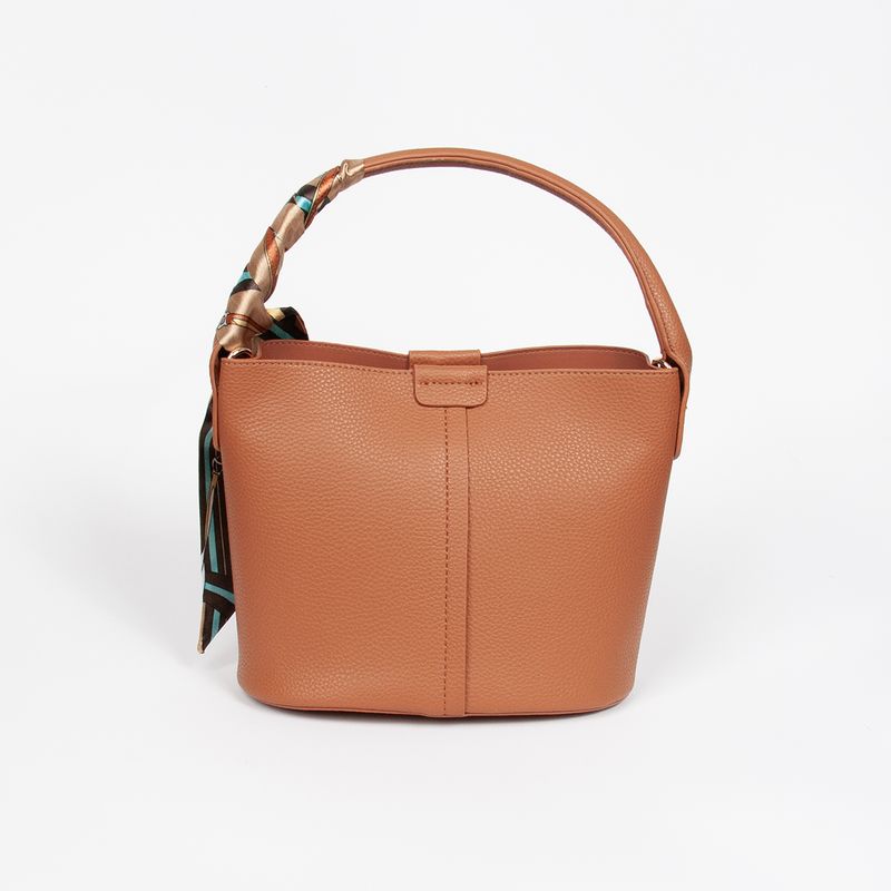 Ibelin liten bucketbag - cognac - feminin veske med tidløs form