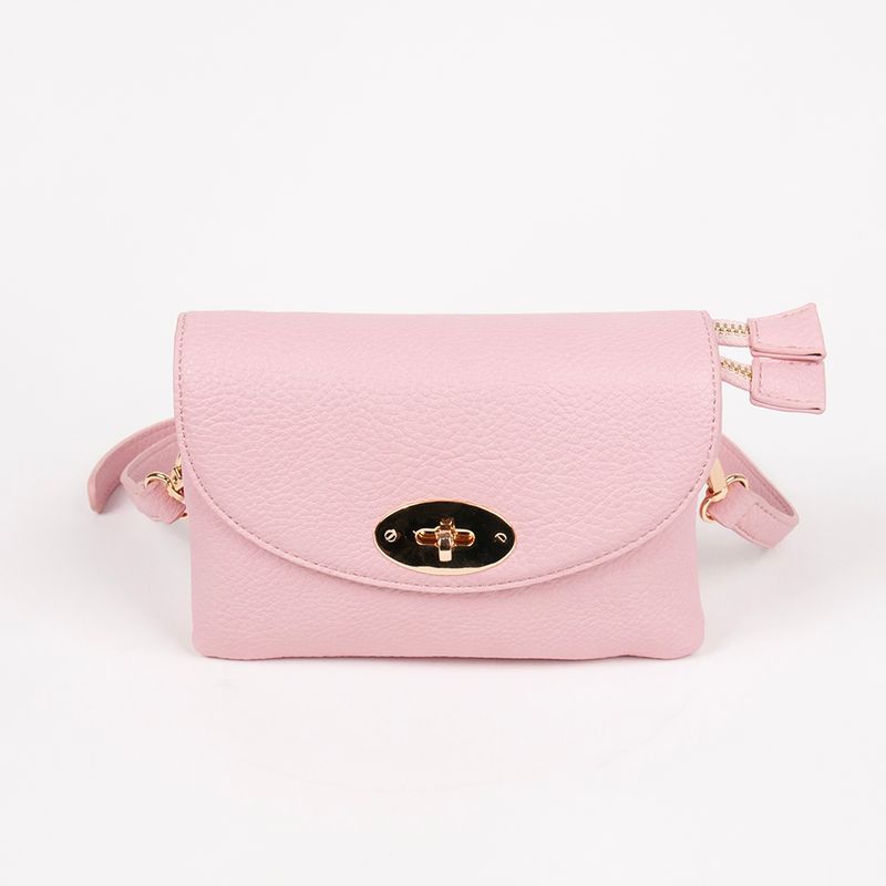 DANIELLE clutch lys rosa i imitert skinn