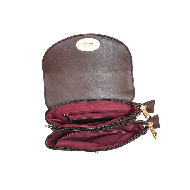 Huvudbild DANIELLE clutch brun i imiterat skinn