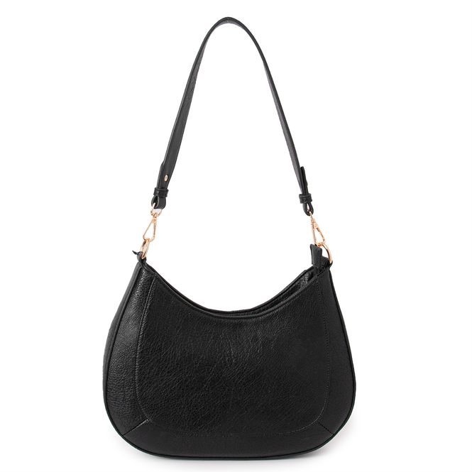 Huvudbild GINA axelväska svart - konstläder med guldfärgad ...