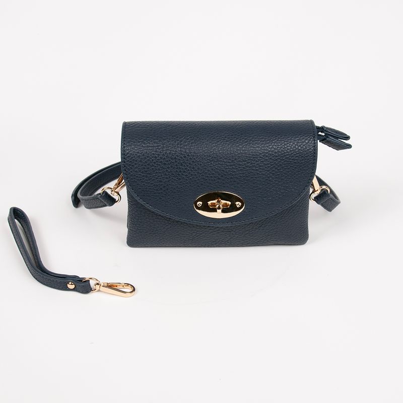 DANIELLE clutch marineblå i imitert skinn