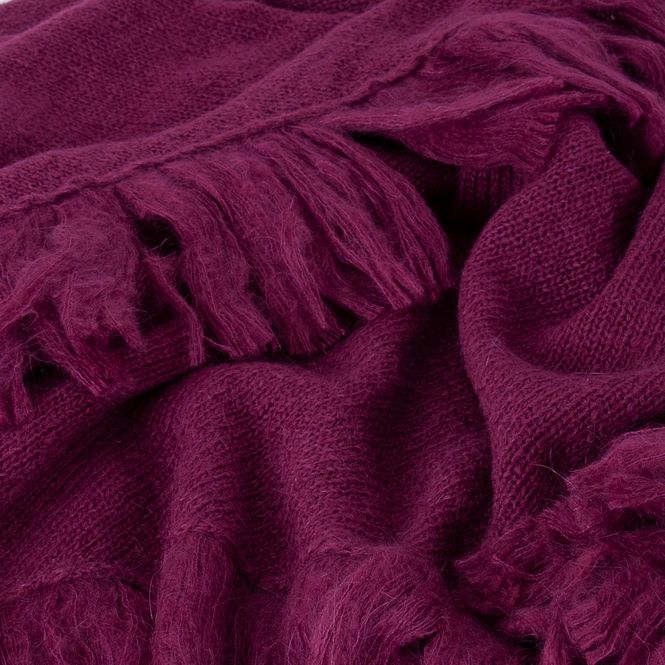 Huvudbild Sjal i mohairmix - mörk rosa