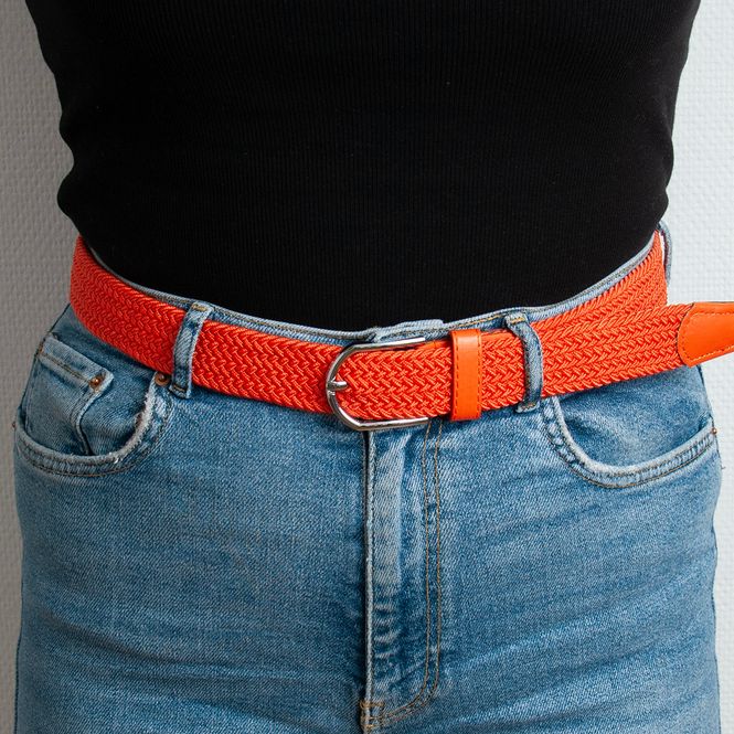 Huvudbild Stickat skärp, silver - orange
