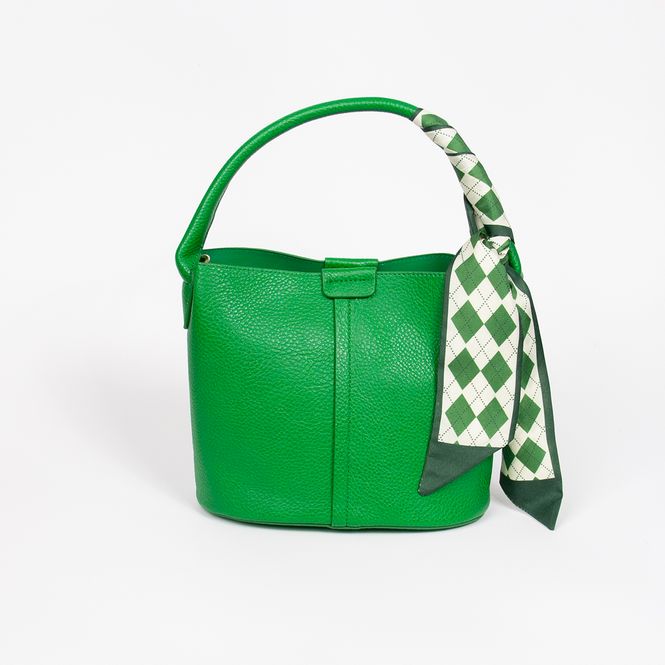 Huvudbild Ibelin liten bucketbag - grön - feminin väska med ...