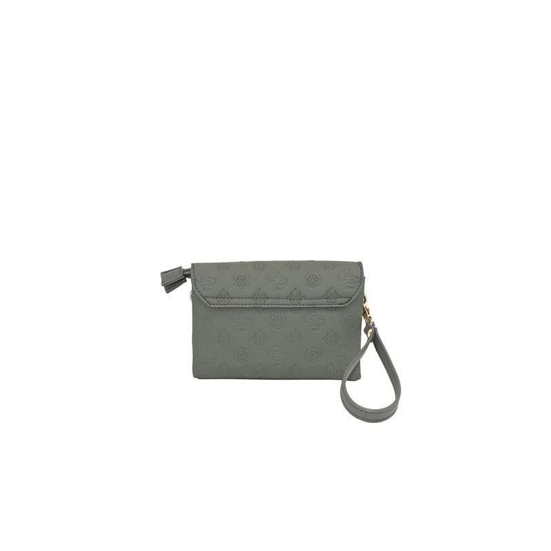 DANIELLE clutch olivengrønn med preget mønster