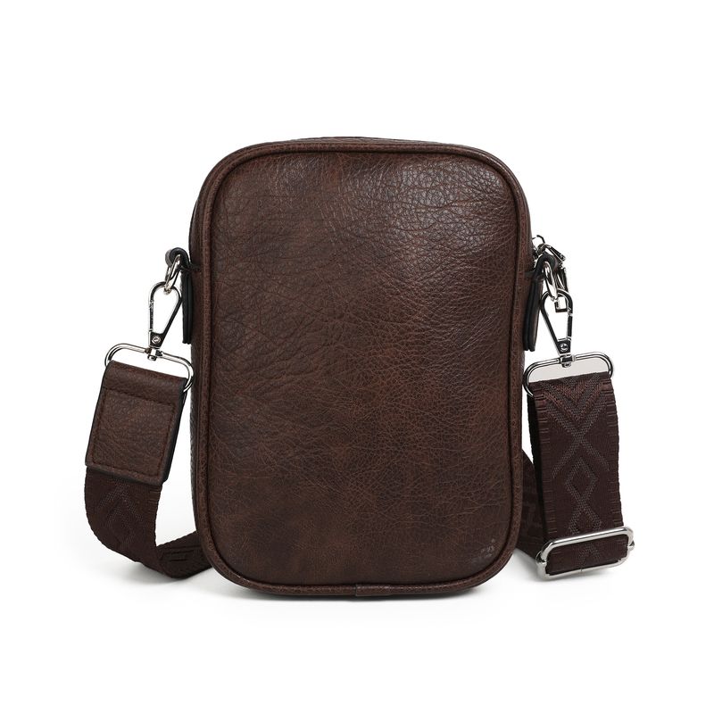 Honey mobilväska brun - liten crossbody i veganskt skinn