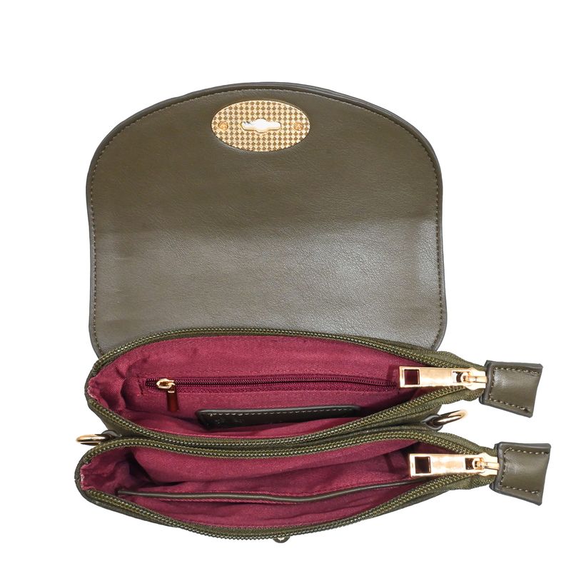 DANIELLE clutch med semsket look - olivengrønn
