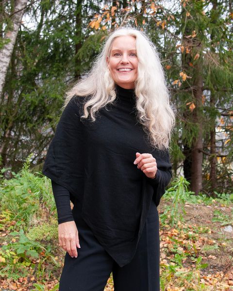 Huvudbild Poncho eko kashmir/ull - svart