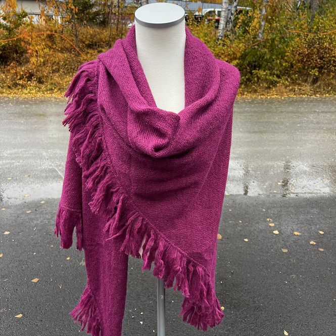 Huvudbild Sjal i mohairmix - mörk rosa