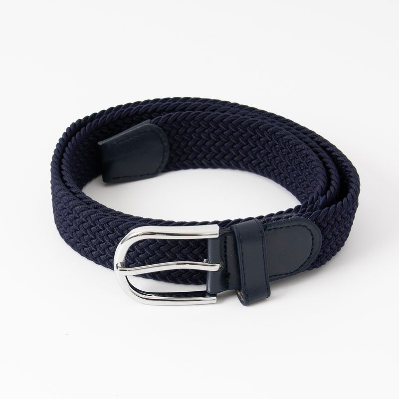 Strikkbelte, sølv - marine