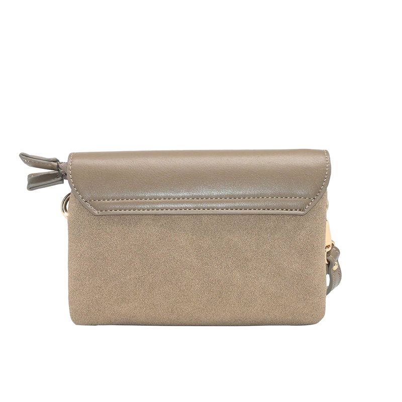 DANIELLE clutch med semsket look - beige